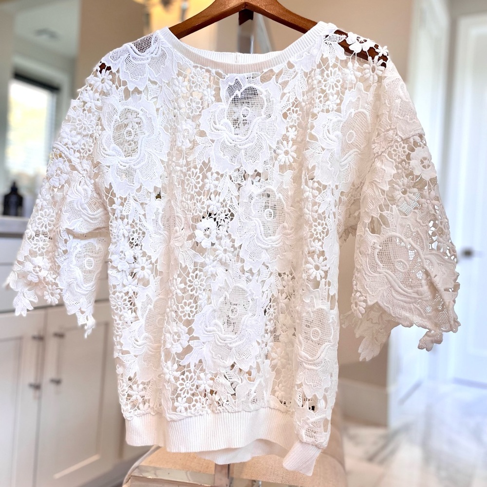White lace blouse from Dolan